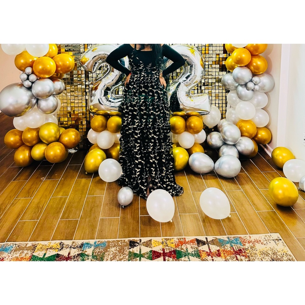 Gold and Silver Balloon Party Decoration Set